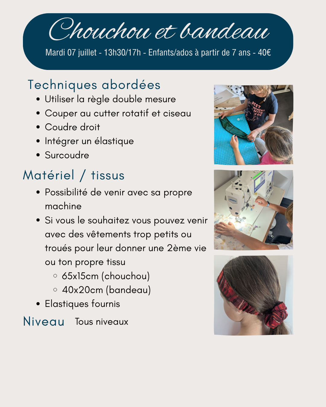 Atelier couture enfant
