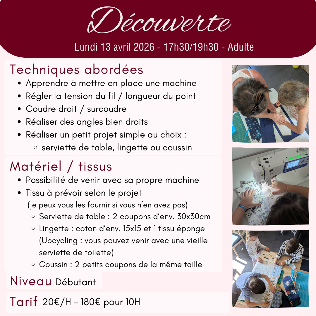 Atelier couture adulte