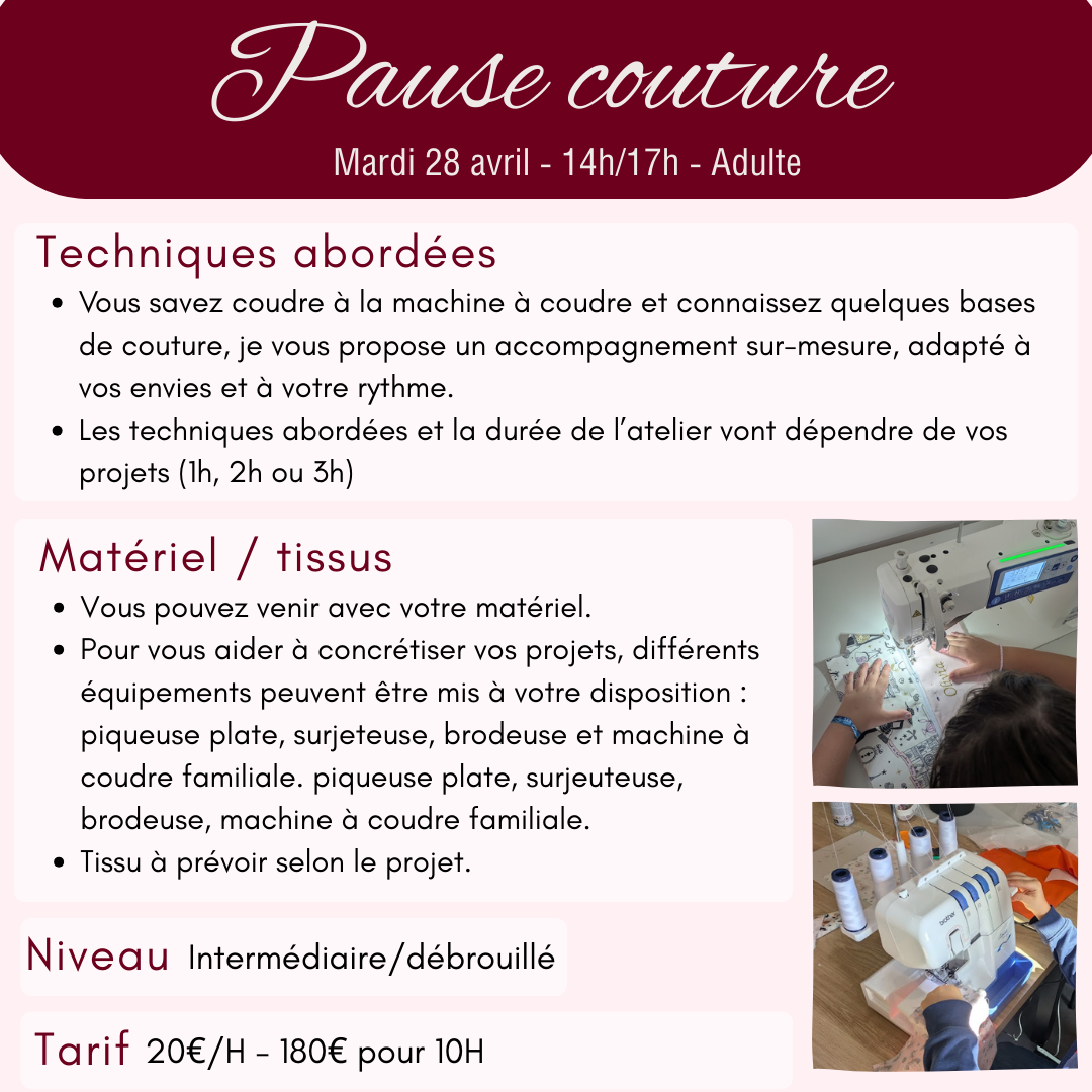Atelier couture adulte