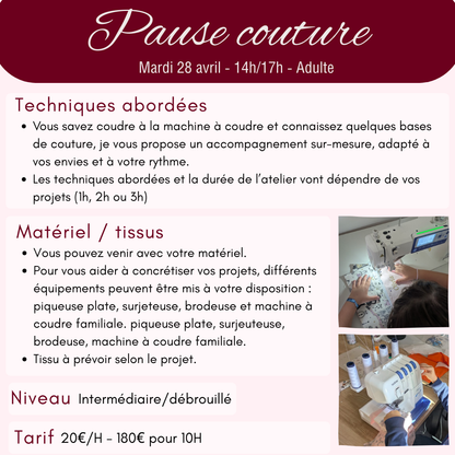 Atelier couture adulte