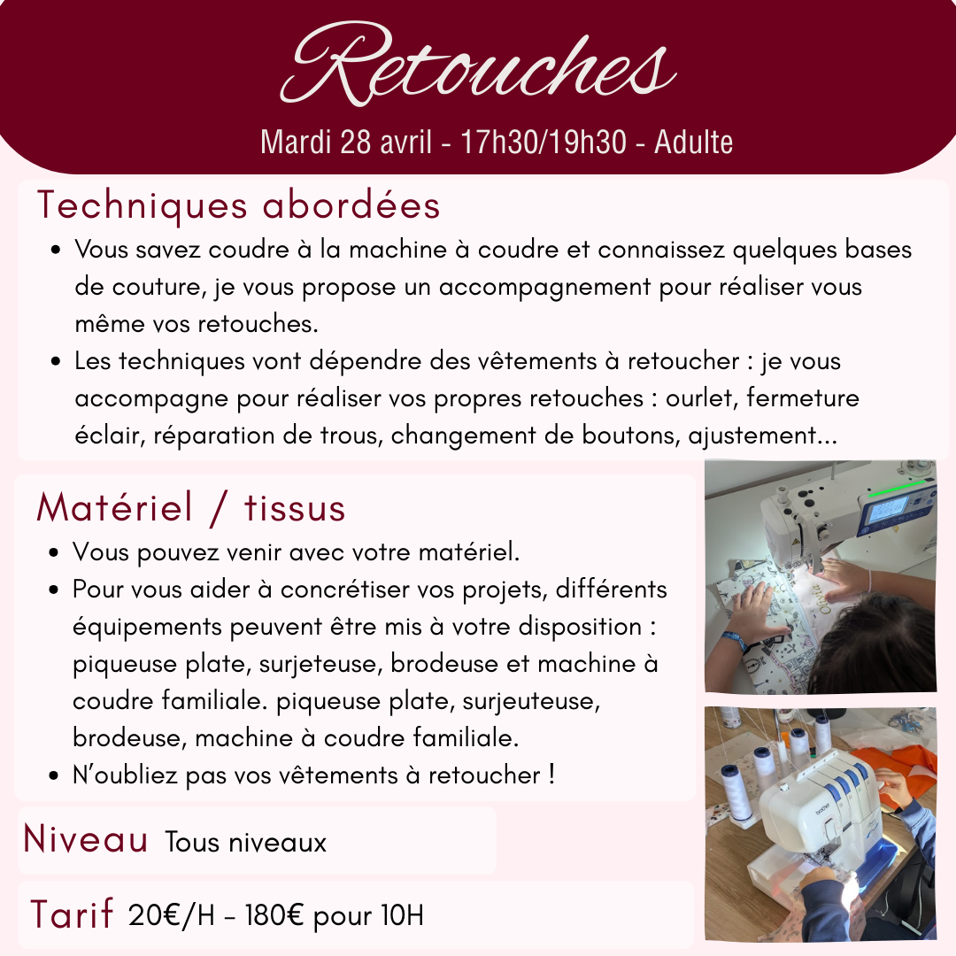 Atelier couture adulte
