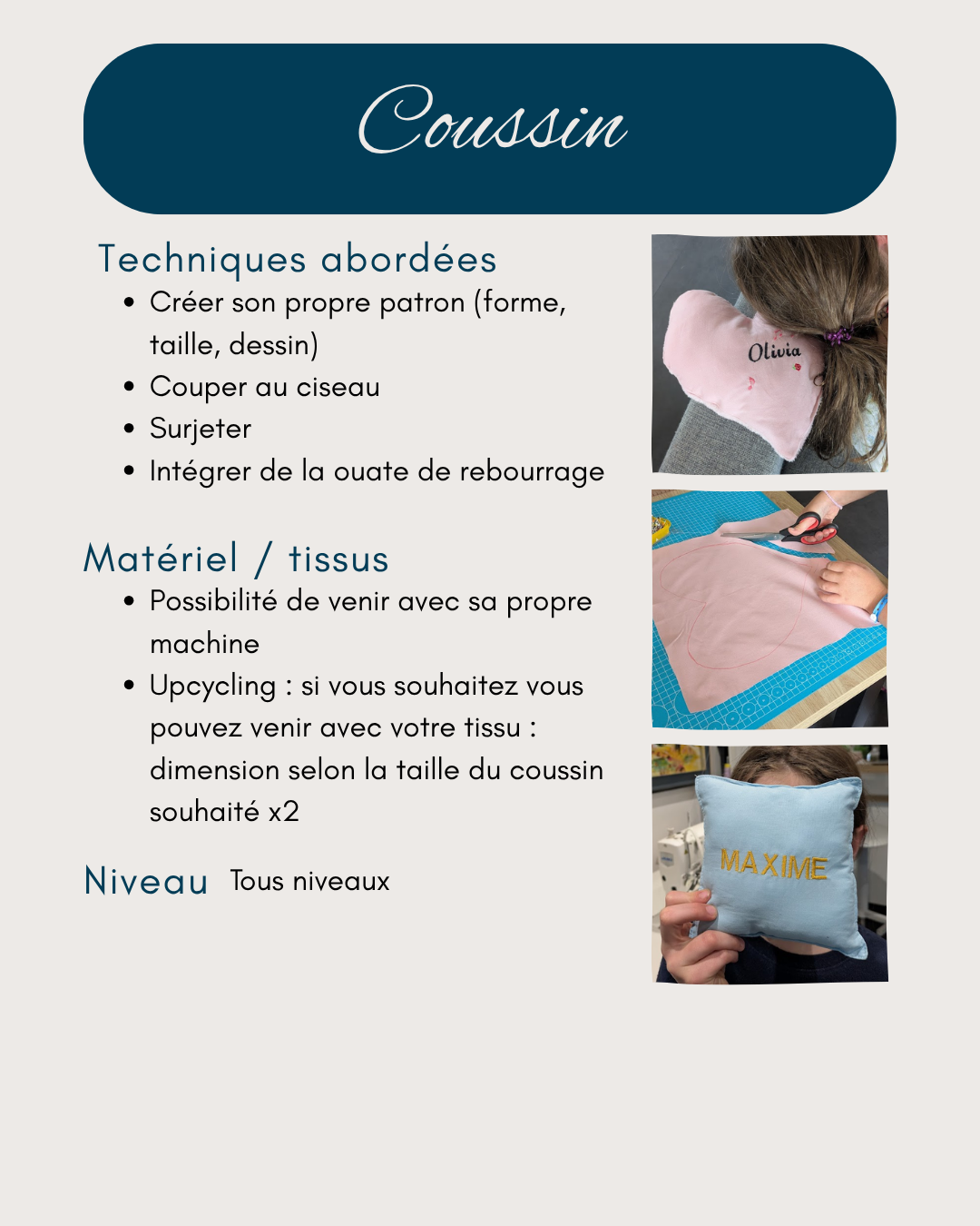 Atelier couture enfant