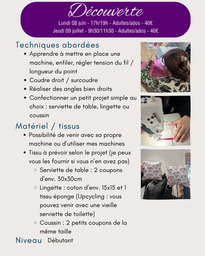 Atelier couture adulte